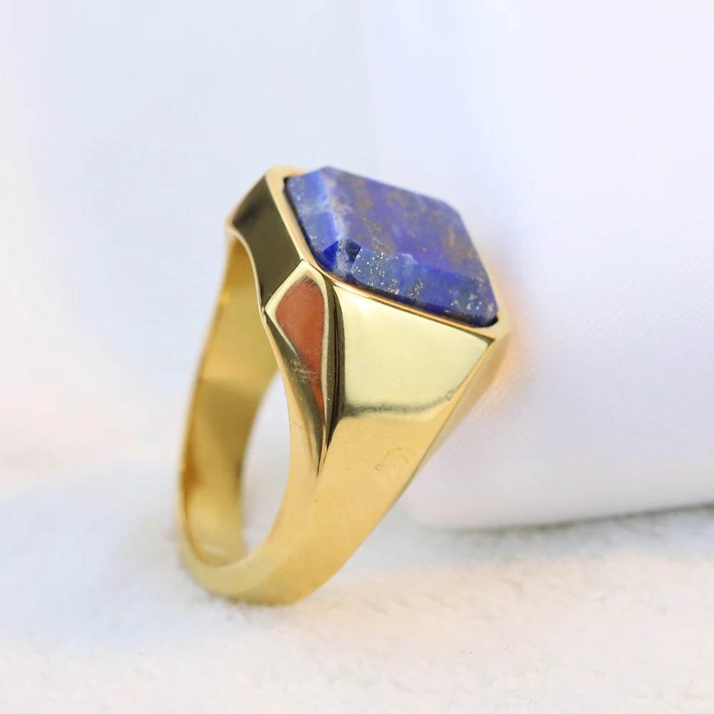 Title 5, Bague carrée rétro géométrique de 22MM en acier...