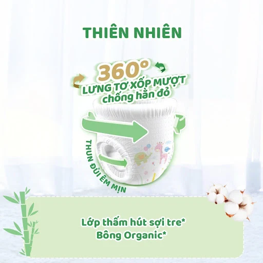 Tã quần Molfix Thiên nhiên Ultra M Gói 76+8 miếng (6-11kg)