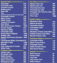The Cake Smith menu 2