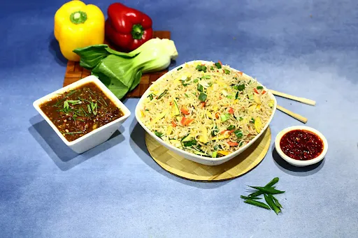 Veg Manchurian Rice With Gravy