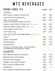 MTC Bubble Express menu 1