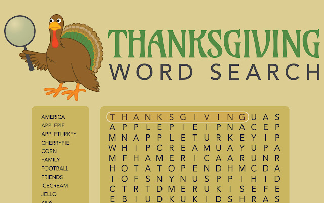 Thanksgiving Word Search chrome extension