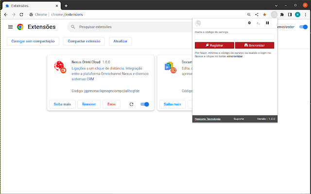 Nexus Omni Cloud chrome extension