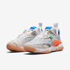 jordan delta 2 light smoke gray / total orange / light photo blue / white