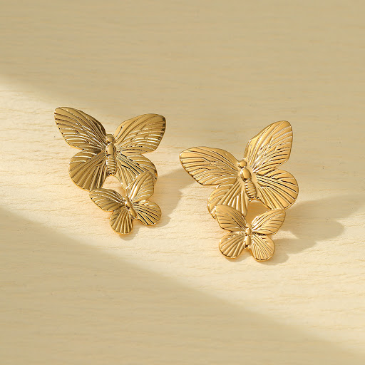 Title 9, Fashion Butterfly Titanium Steel Earrings for W...