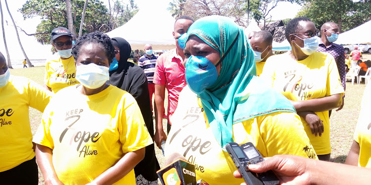 Deputy Governor Fatuma Achani in Ukunda, Kwale county, on Saturday, October 31, 2020.