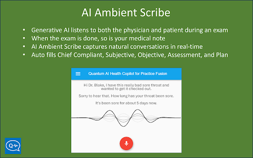 Quantum AI Health Copilot and Ambient Scribe for Practice Fusion