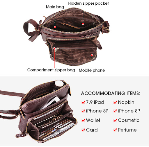 Title 5, Versatile Single Shoulder Crossbody Three Layer...