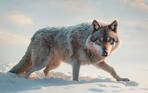 Majestic Wolf Roaming Through a Snowy screenshot 2