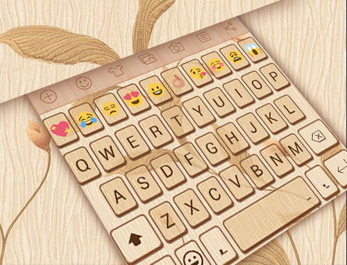 Gold Wood Emoji Keyboard Theme