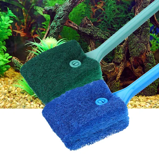 Fish Tank Glass Brushes Long Handle Double-sided Brush Floating Cleaner Sponge Cleaning Tools Aquarium Accessories