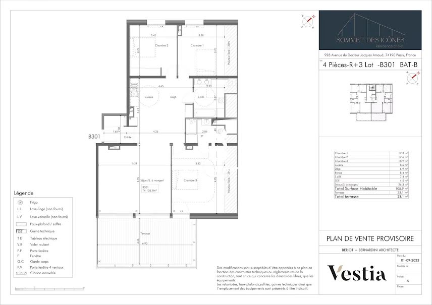 Vente appartement 4 pièces 105.9 m² à Passy (71220), 569 000 €