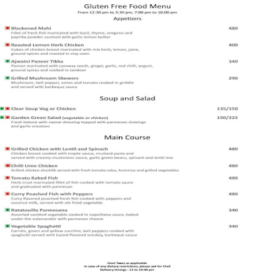 Cafe Five menu 