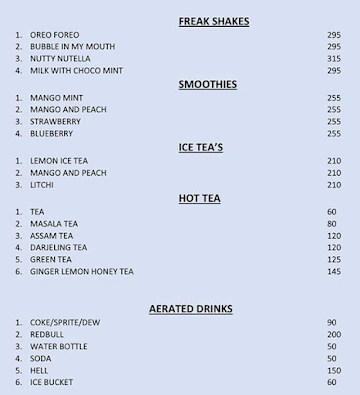 Cafe Ninequarters menu 