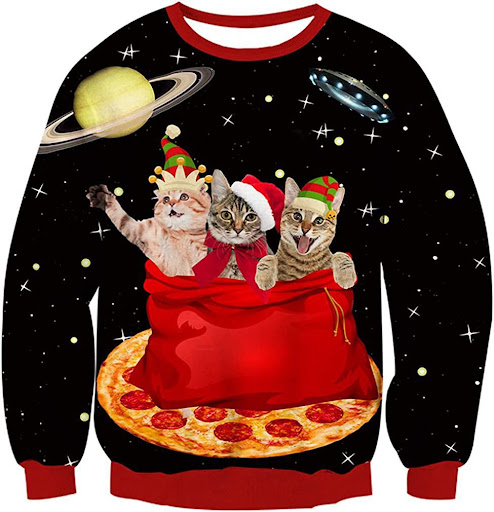Title 10, Erkek Yuvarlak Yaka Noel Ağacı Casual Sweatshir...