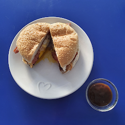 Sausage, Bacon & Fried Egg Bap