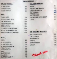 Hotel Sargam menu 1