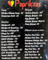 Paprikaas Restaurant menu 1