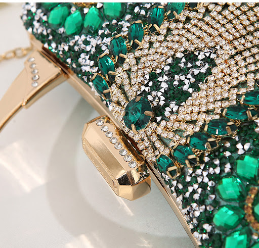 Title 5, New Metal Handheld Handmade Diamond Inlaid Dinn...
