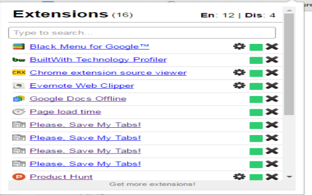 1-Click Extension Manager Chrome Extension Image 2