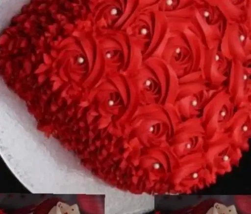 Red Bullet Heart Shape Cake Combo