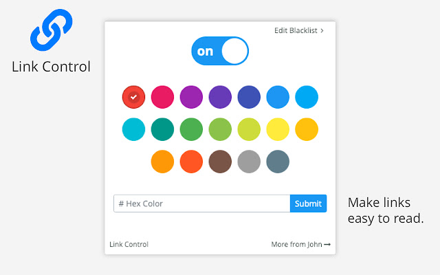 Link Control chrome extension