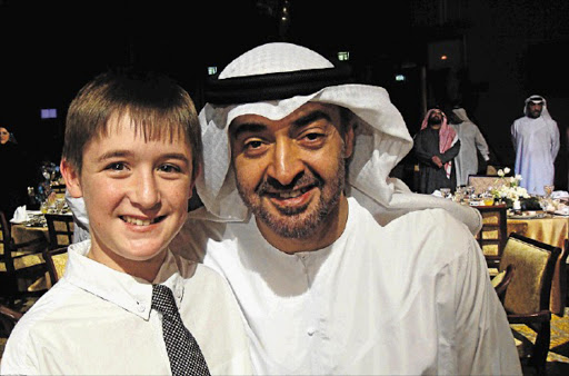 CRUSADER: Cameron Oliver with Crown Prince Mohammed bin Zayed Al Nahyan