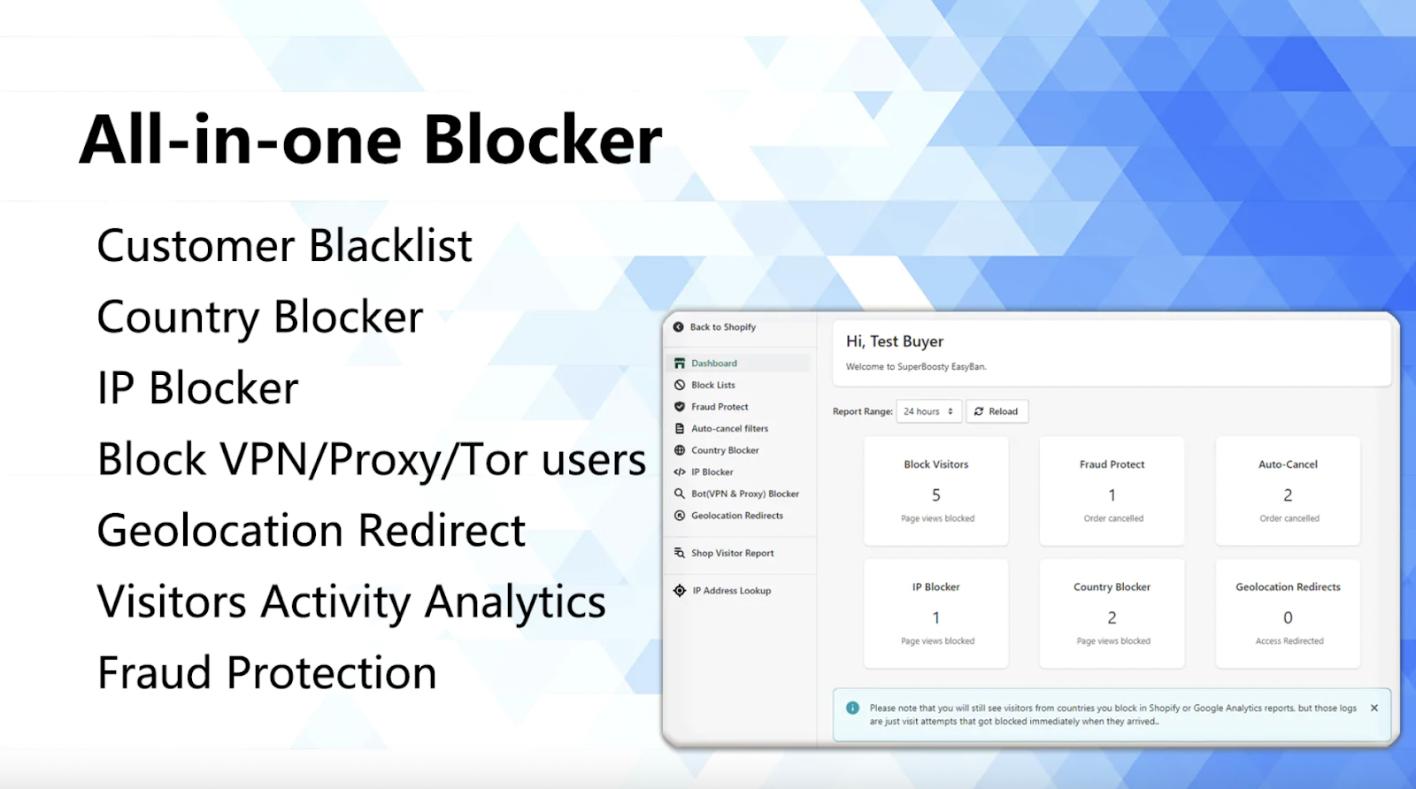 Blacklist IP and Country Blocker App