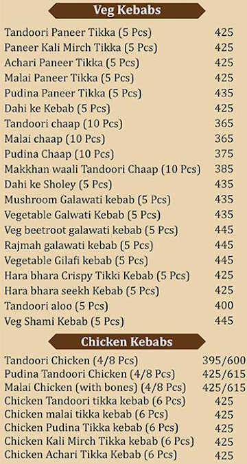 Kebab-E-Khwaish menu 