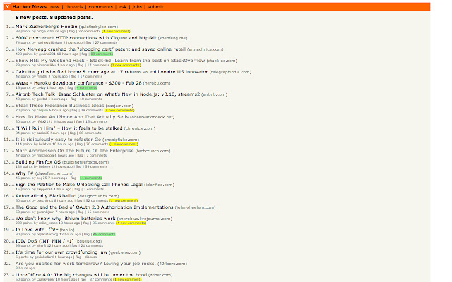 Hacker News Highlighter chrome extension