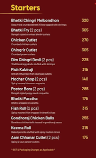 Koshe Kosha-Hatibagan menu 1