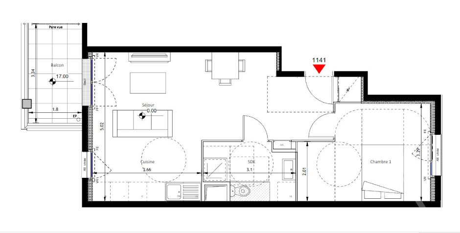 Vente appartement 2 pièces 55.36 m² à Noisy-le-Sec (93130), 261 000 €