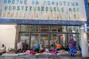 Members of the Khulumani Support Group continue their occupation outside the Constitutional Court in Johannesburg demanding reparations for apartheid-era crimes. The photograph was taken on May 18 2022. 