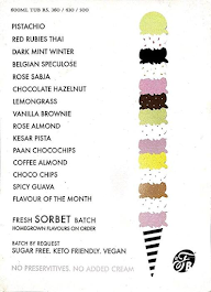 Bina’S Fresh Batch - Homemade Ice Cream menu 1