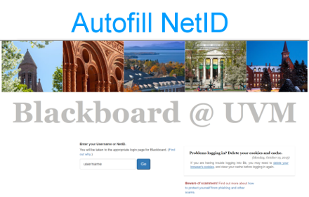 UVM Blackboard Autofill NetID Preview image 0