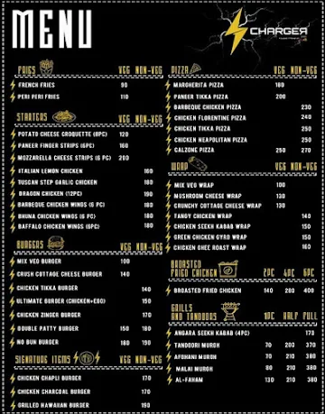 Charger menu 