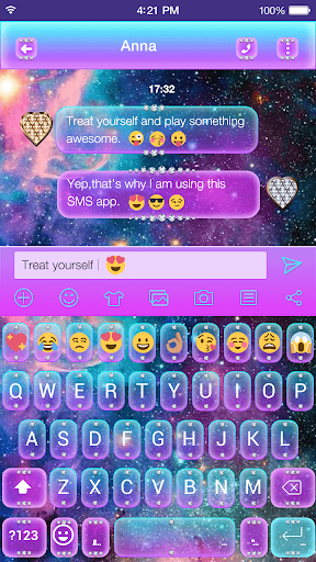 Galaxy Glitter Emoji Keyboard