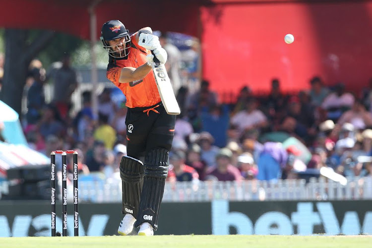 Aiden Markram top scored for Sunrisers Eastern Cape at what is normally his home ground, SuperSport Park, in a Betway SA20 match against the Pretoria Capitals on Saturday