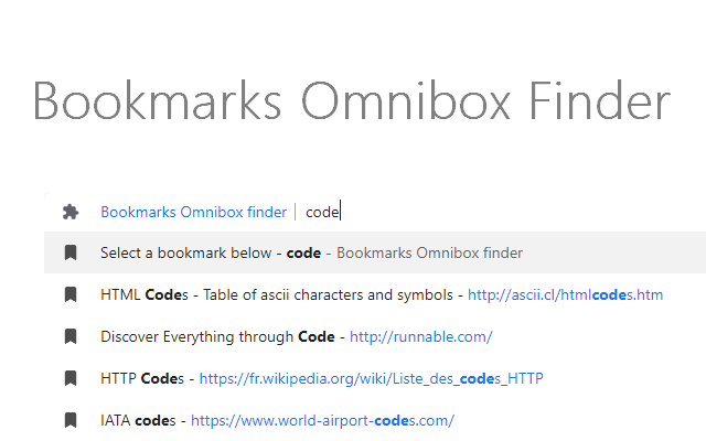 Bookmarks Omnibox finder Preview image 1