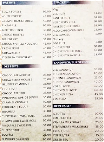 Bread & Better menu 