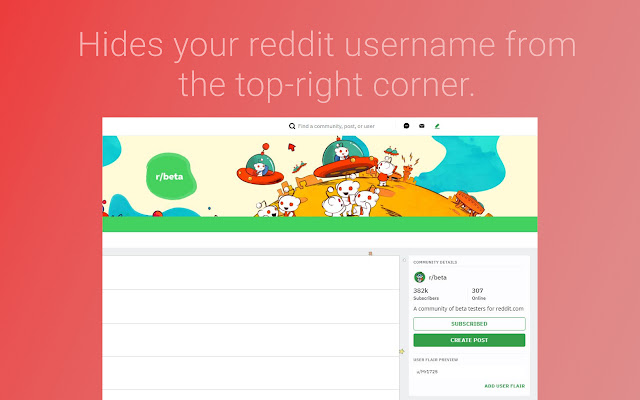 Hide My Reddit Username chrome extension