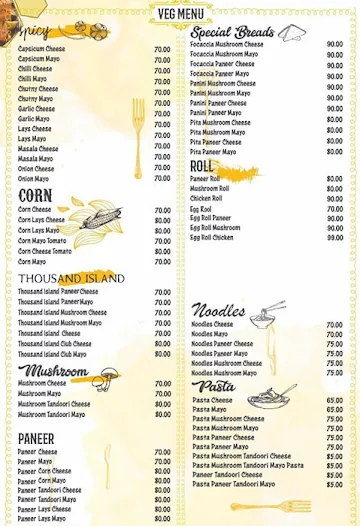 Royal Sandwich menu 