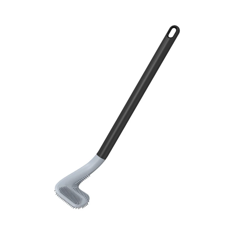 Soft Plastic Toilet Brush with No Dead Ends, Daily Cleaning Essential, Long Handle for Easy and Thorough Cleaning.