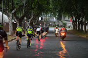 Memorial riders in solidarity, on their way to pay their respects to the Otto family.