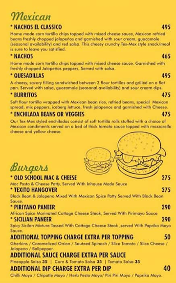 Quesso Xpress menu 