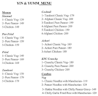 Yin & Yumm menu 1