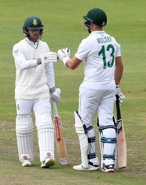 Kyle Verreynne and Waain Mulder during day two of the second Test between SA and Bangladesh at St George's Park on Saturday.