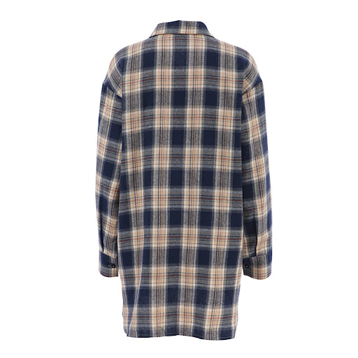 Title 10, Casual loose color-contrast check shirt, design...