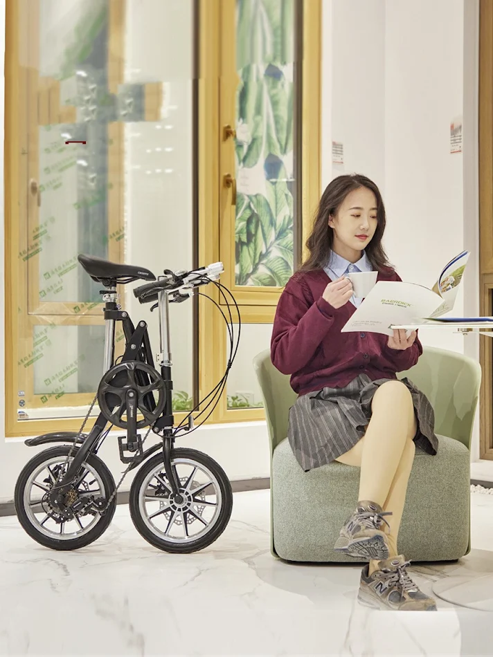 Bicicleta Dobrável em Um Segundo 14 Polegadas Super Portátil Perfeita para Mobilidade Urbana e Fácil de Guardar