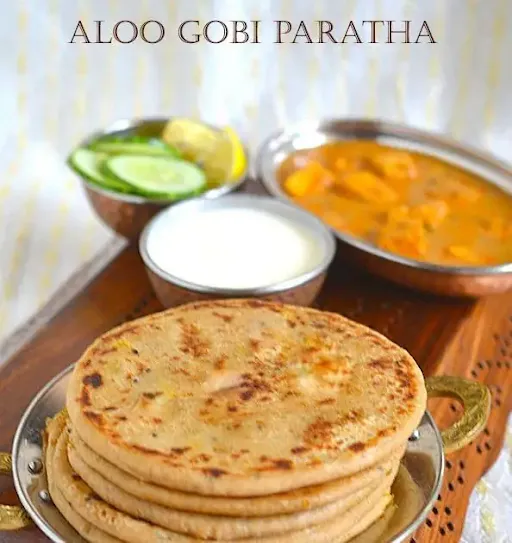 2 Aloo Payaz Mix Paratha With Tasty Choley